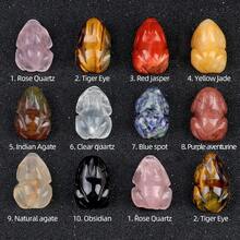 1795-1in Carved Frog Natural Crystal Agate Stone Miniature Animal Craft Ornament - Nhiều màu - Xem 2