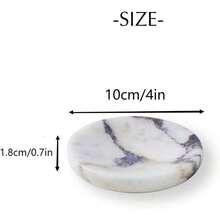 Marble Jewelry Dish Trinket Dish Ring Holder Nightstand Decor Coaster Soap Dish Sponge Holderfor Bathroom Shower Kitchen Sink 4 L*4 W*0.71 H Calacatta Viola PHSD-01 - 卡拉卡塔紫 - 查看 3
