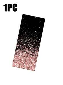 3 件，137 * 274 厘米/54 * 108 英寸一次性派对桌布，黑色和玫瑰金主题图案桌布，适合各种主题派对和日常使用（可悬挂作为背景以增强节日气氛） - 黑粉紅色 - 查看 7