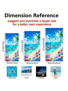 1pc Personalized Beach Towel - Made Of Polyester Fiber, Ocean & Shell Design, Super Absorbent & Quick Drying, Perfect For Beach, Swimming, Camping & Travel, Beach Essential | Beach Theme | Polyester Towel, Beach Accessories, Suitable For Wedding, Couples, Easter, Christmas, And As A Gift For Friends, Family, Couples' Wonderful New Year And Birthday - Multicolor - View 7