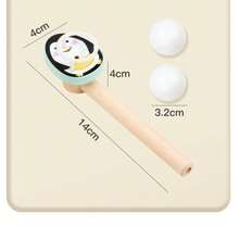 儿童肺活量锻炼吹气玩具，漂浮吹气球神奇悬浮球亲子益智游戏木制玩具 - 彩色 - 查看 3