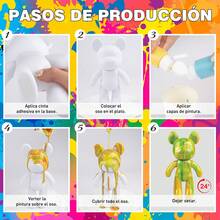 Oso blanco para pintar, decoraciones y juguetes para niños y niñas, arte y manualidades. - Blanco - Ver 5