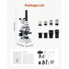 Trinocular Microscope, 40-5000X Magnification, Professional Compound Microscope For Adult With Phone Adapter, LED Light, Aluminum Alloy Body, For Lab, School, Home, Education - 查看 7