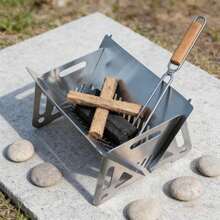 户外折叠式不锈钢篝火烧烤架，便携式烧烤炉，适用于露营、野餐和烧烤