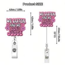 New Cross-Border Hot-Selling Source Manufacturer Acrylic DIY Accessories Telescopic Badge Clip Easy-Pull ID Badge Holder - 搭配360度旋轉夾 - 查看 2