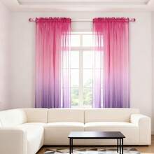 2pcs Modern Gradient Semi-Sheer Curtains, Semi-Transparent Curtains Suitable For Balcony, Bedroom And Living Room Home Decor, Multiple Gradient Colors