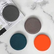 Leather & Wooden Coasters, Heat-Resistant, Anti-Slip, Creative, Luxury, Suitable For Home And Hotel Use, Minimalist Design