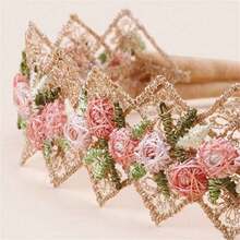 1 unidade de faixa de cabelo infantil elástica com estampa floral, versátil, estilo europeu e americano. Faixa macia e elástica com flor rosa e laço, ideal para bebês (cor e modelo enviados aleatoriamente). - Multicolorido - Ver 6