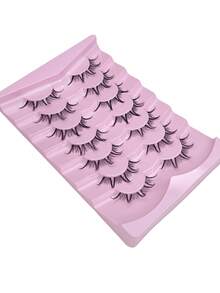 7 Cặp lông mi giả hình quỷ nhọn, thân trong suốt, kiểu ngôi sao tỏa sáng phóng đại, thích hợp cho trang điểm dự tiệc/cosplay, trang điểm mắt độc đáo. - màu đen - Xem 5