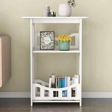 1pc New Thickened Modern Minimalist Storage Coffee Table, Bedside Cabinet, Bedroom Storage Cabinet, Small Side Table, Living Room Mini Square Table - White - View 12