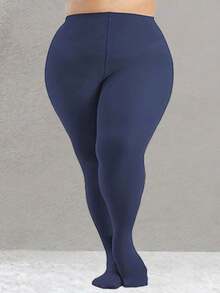 1 Pair Of Candy-Colored Women's Plus-Size Pantyhose, Super Soft Solid Color Semi-Transparent Pantyhose, High-Waisted Silk Stockings, Suitable For Daily Use - Multicolor - View 16