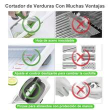 PZW Cortador de Verduras Mandolina para Cocina Cortadora Mandolina de Mano de Acero Inoxidable 3 Ajustes Grosor ideal para Cebollas Tomate Frutas Patatas Repollo2537 - BlancoYGris - Ver 6