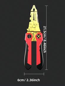 Professional Wire Stripping Pliers, Multi-Functional Industrial Electrician Pliers, Steel Material, Cable Stripper, Wire Cutter, Crimping Pliers, Clamp, Twist Tie Tool, Nail Puller For Electricians, Multi-Function Wire Stripper - Industrial Grade Multi-Functional Electrical Cable Stripper Knife, Wire Pliers, Wire Stripper - Steel - Suitable For Electricians And Technicians - Ideal For Wiring And Repair