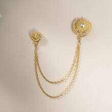 1 pièce Broche vintage homme motif étoile et lune, broche croissant de lune Ramadan Aïd Moubarak (inclut boîte) - Multicolore - Voir 2