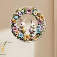 1 Stück, 2D flaches Acrylschild, Kaninchen Sonnenfänger, bunte Fenster-Hängezier, Acrylschild, Urlaubsgeschenk, Bohemien-Thema, Frühlingssymbol, Tierdekoration, Fenster-Dekoration, Veranda-Dekoration, Wanddekoration, Zuhause, Raum-Dekoration, dekorative Plakette und Statue - Verschiedenfarbig - Übersicht 6