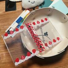 Bìa sổ tay trong suốt hình dâu tây M5 dễ thương, thích hợp đựng sổ tay dán sticker, album ảnh, album thiệp hình dâu tây, sổ tay DIY có thể thay thế ruột, chống thấm nước và tái sử dụng. - Nhiều màu - Xem 3