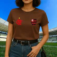 Basic Flamengo T-Shirt With 2 Crests - New Release - 鏽棕色 - 查看 2