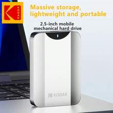 KODAK HDD 1TB Portable Hard Drive 5Gbps USB3.0 High Speed ExFAT File System, Compatible With PS5, Laptops, Desktops - Silver - View 1
