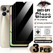 3 Pieces Of Anti-Peeping Tempered Glass Privacy Protection Films, Compatible With VIVO/Realme/IQOO, Compatible With Vivo/Realme Screen Protection Essentials, Applicable To Daily Shield, Office, Home Daily Shield Office Home Phone Screen Protector Phone Accessories Privacy Screen Protector Anti-Spy Waterproof Shockproof Anti-Fall Scratch Resistant