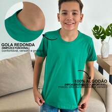 Girls' Short-Sleeve T-Shirt, 100% Cotton - 綠色 GG - 查看 3