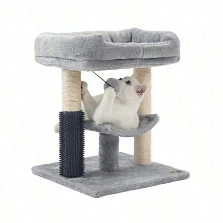 HOOPET Cat Tree Tower Poste Rascador para Gatos De Interior con Percha Super Acogedora Autoarregladora para Gatos Y Pelota Colgante Interactiva Ideal para Gatitos Y Gatos - como en la foto - Ver 1