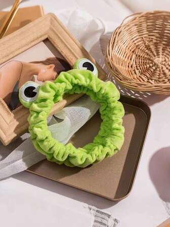 1 Stück Frosch Haarband, süßes Cartoon Frosch Design Haarband für Frauen, weiches Plüsch Haarband zum Gesicht waschen, Schminken, Herbst/Winter