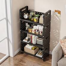 3/4/5 Tier Rolling Storage Cart, Multifunctional Movable Shelving Unit, Suitable For Organizing Clutter, Home Storage, Applicable For Living Room, Bedroom, Study - Space Saving, Compact Design, Multi-Tier Cart, Easy Assembly, Durable Plastic Material, Adjustable Height, Mobile Shelving, Small Space Living, Office Supplies