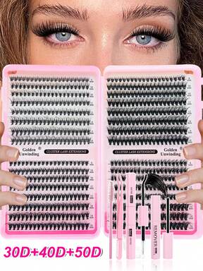 640PCS Dramatic C-Curl 8-16MM Mix DIY Lash Extension Kit Set DIY Bottom Lashes Eyelashes Book Big Volume Soft Individual Cluster Lashes Create A Fluffy Natural Wispy Y2k Butterfly Elements Pink Base Card Look At Home Long Lasting DIY Lashes Glue, DIY Glue Remover, DIY Lashes Tweezers (Bottom Lashes+30D+40D+50D*2) Lash Clusters Kit, Lashes, Eyelashes, Fake Lashes