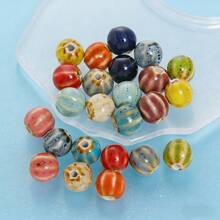20/100pcs Bohemian Style Glazed Pumpkin Shaped Loose Beads, Suitable For Jewelry Making, DIY Handmade Bracelets And Necklaces, Curtain Decoration And Beading Crafts - Multicolor - View 2
