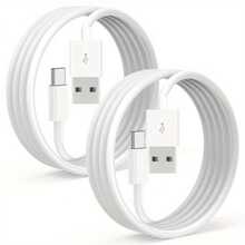1 cáp sạc nhanh USB Type-C, tương thích với Samsung, Redmi, OnePlus, OPPO, tương thích với iPhone 16 Pro Max/16 Plus/15 Pro/17 Air và các điện thoại thông minh khác - Lý tưởng cho du lịch và sử dụng tại văn phòng. - trắng - Xem 2