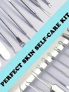 5pcs Micro Needle Acne Removal Tool Kit, Y2K Goth Travel Essentials - Pen Accessories, Sweatshirt, Strawberry Liquid Blush, Sleep Cap, Brooch, Vanity Makeup Brush, Foundation - Multicolor - View 4