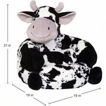 Lab Cow - Silla de Felpa para s cómoda Silla de Descanso con Almohada para s de 1 a 3 años 21 x 19 x 19 Pulgadas Alternativa de puf Suave - Vaca - Ver 3