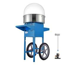 Máquina eléctrica para hacer algodón de azúcar con carrito, 1000 W, comercial, con tapa, recipiente de acero inoxidable, cuchara para azúcar y cajón, perfecta para el hogar, cumpleaños de niños, fiestas familiares, color azul - Azul - Ver 7