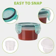 Leakproof Salad Dressing Containers 6 Pack 2.7oz Small Condiment Cups With Lids Reusable  Sauce To-Go For Meals - 1 - 查看 6