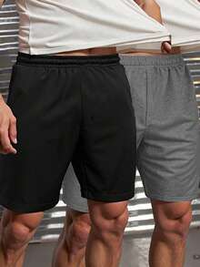 2pcs Teens/Boys' Outdoor Sports Loose Pocket Knee-Length Shorts, Milk Silk Fabric, Spring/Summer/Autumn - Multicolor - View 7