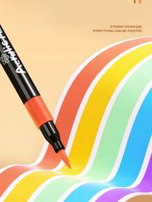 80pcs Black Acrylic Marker Pen Set, No Need To Soak Paper For Painting, Art Collection, DIY Graffiti Pen, Colorful Watercolor Marker Pen Set, Waterproof Large Capacity Colored Pens, Elegant Gift For Students, Back To School Supplies - Multicolor - View 6