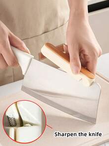 家用护手刀切菜器厨房切骨背部增力器，各种厨房刀具切割省力护手器，蔬菜切割护手器，厨房切骨切肉省力防滑背部刀片工具，带内置磨刀器和背垫，厨房小工具。 - 彩色 - 查看 1
