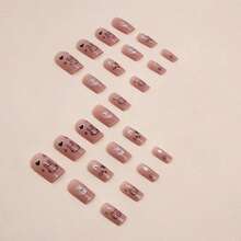 4 Boxes 96Pcs Short Squoval Press On Nails 24PCS Medium Long Hearts, Stars & Bunny Press On Nails, Cute Oval False Nails For Girls, Teens & Young Women, Playful & Sweet Removable Nail Stickers For Daily, Party, School, Birthday Gifts.Fake Nail,Kit De Uñas,Kit De Uñas,Winter Nails,Nail Charm,Gel X Nails,Gifts For Women. - Hồng 352 - Xem 4