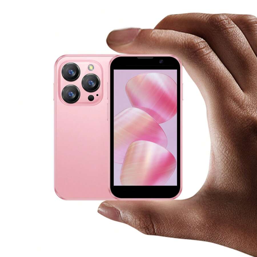 [ Multifunctional ] 3G Mini Smartphone. 2GB RAM + 16GB Storage, Android System, 5MP*2MP Camera, 3-Inch HD Touchscreen, 1000mAh High-Capacity Battery, Supports Wi-Fi And App Downloads. Backup Phone.  A ​​Great Birthday Or Holiday Gift. Mini Phone. Interest Mobile Phones. Available In Black / Pink / Blue / Gold. - Hồng - Xem 1
