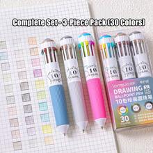 116色油性圆珠笔 - 10种颜色搭配1种颜色的多色笔，适用于日记、绘画和笔记 - 0.8毫米可爱卡通软握中性笔，中性笔 - 学生卡通绘画彩色圆珠笔，笔记本笔，创意文具 - 彩色 - 查看 16