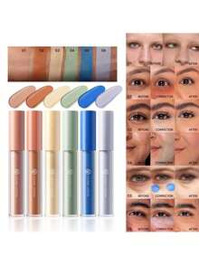 YOUNG VISION 6-Piece Set Of Colored Concealer And Color Correction, Refreshing And Hydrating, Adhering Well, Long-Lasting And Not Easy To Come Off, Foundation Liquid, Natural Makeup Effect, Facial Makeup Set - Nhiều màu - Xem 12