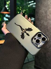 1pc Dragon Design Shockproof Anti-Scratch Protective Phone Case, Suitable For Daily Use And Travel, Compatible With IPhone XR/11 Pro Max/7P/8P/12 Pro/12 Pro Max/13 Pro/13 Pro Max/14 Pro/14 Pro Max/15 Pro/15 Pro Max/14/15Plus/16E/16 Pro/16 Pro Max/17 Pro/17 Pro Max/Air/SMART8, Galaxy A55/A15/S23/S24/S25 Ultra - Black - View 3