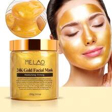 MELAO 24K Golden Facial Mask, Anti-Aging Gold Face Mask For Flawless & Moisturizes Skin, Helps Reduces Wrinkles, Fine Lines, Removes Blackheads, Dirt & Oils - Gold - View 2