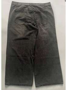 Vintage-gewaschene, locker geschnittene Straight-Leg Herren Jeans - Grau - Übersicht 7