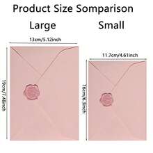 Sakura Pink Retro Envelopes Ins Beautiful And Fresh Envelope Set Simple Romantic Love Letter With Fire Paint Sealed Wedding Invitation Envelope Suitable For Valentine's Day And Mother's Day Gift Giving(5 Envelopes+5 Lacquer Seals) Back To School