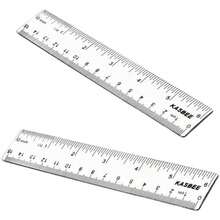 Plastic Rulers, 6 Inch Ruler, 12 Inch Ruler, Clear Ruler With Centimeters And Inches, Straight Plastic Ruler Set For Students School And Office - Clear - 6 Inch + 6 Inch - View 1