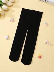 1pc Girls Super Stretchy, Breathable Dance Leggings, Suitable For Spring And Autumn - Black - View 4