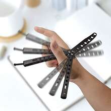 Butterfly Training Practice Tool, Stainless Steel Foldable Comb With No Sharp Teeth, Used For Skill Flipping Tricks, An Ideal Gift For Fathers And Boys. - B - View 2