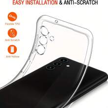 1 pieza Funda de teléfono ultra delgada y transparente de cristal claro, hecha de material TPU antiamarillento, compatible con teléfonos Android Galaxy S25, S25 Plus, S25 Ultra, S24, S24 Plus, S24 Ultra, S23, S23 Plus, S23 Ultra, S23 FE, S22, S22 Plus, S22 Ultra, S21, S21 Plus, S21 Ultra, A56, A55, A54, A53, A52, A51, A23, A22, A24, A25, A26, A12, A13, A14, A15, A16, A32, A33, A34, A35, A36, A05, A05S, A06, A07, F15, M15, M55, Redmi A3, A5, 13C, 14C, 15C, Honor 400, 400 Pro - transparente - Ver 2