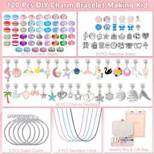 女孩手链制作套装，DIY工艺串珠套装，珠宝制作套装，适合8至12岁女孩。便携式手链收纳盒，礼品盒，是送给少女和年轻女士的完美生日礼物、情人节礼物、圣诞礼物或新年礼物。
